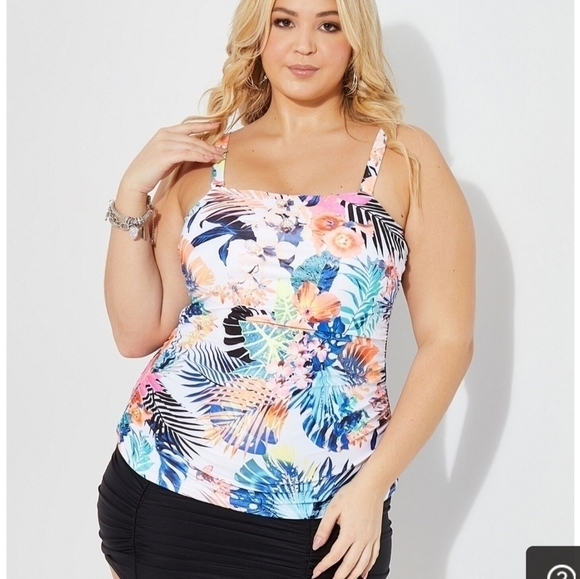 NWT Raisins Curve Colorful Tankini Top Size 14W Removable Straps Ret. $58 - Picture 1 of 13